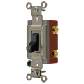 Hubbell Wiring Device-Kellems Extra Heavy Duty Industrial Grade, Toggle Switches, General Purpose AC, Double Pole, 20A 120/277V AC, Back and Side Wired Toggle HBL1222BK